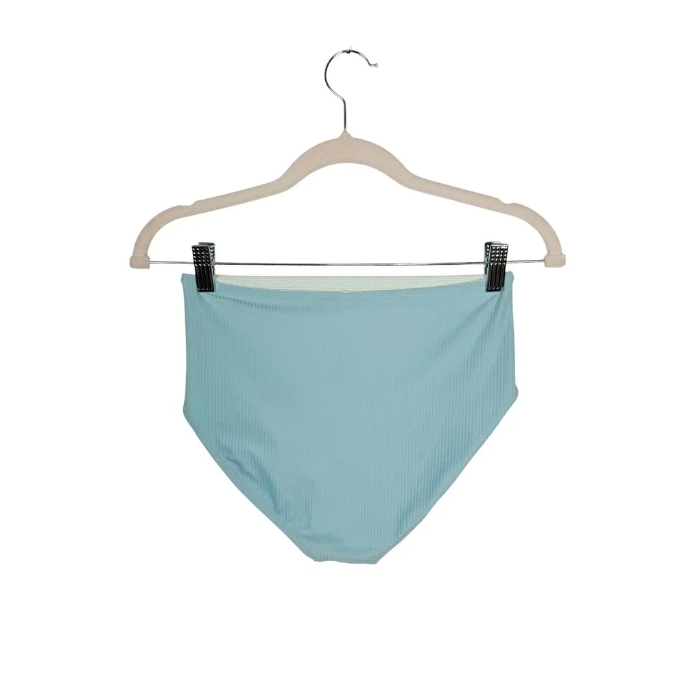 Athleta Girl Reversible Ultra High Rise Swim Bottom XL 14 Blue Textured‎ Sporty